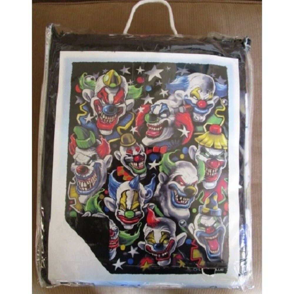 New Creepy Scary Evil Killer Clowns Fleece Sherpa Gift Throw Blanket Halloween - Picture 5 of 5